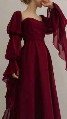 Beautiful Romantic A-line Vintage Wine Red Prom Dresses on Storenvy 21th Birthday, Burgundy Prom, Prom Dress Evening, Long Sleeve Dress Formal, Elegant Dresses Classy, Burgundy Prom Dress, Pretty Prom Dresses, Fairytale Dress