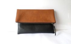 Leather Clutch Vegan Leather Colorblock Clutch Foldover - Etsy Boho Clutch, Casual Clutch, Brown Clutch, Embroidered Handbag, Foldover Clutch, Leather Clutch Purse, Etsy Ideas, Zippered Clutch, Market Place