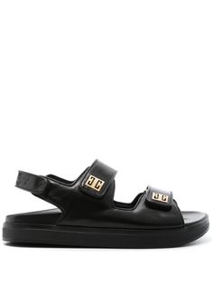 black goatskin smooth grain open toe double-strap design signature 4G motif slingback strap branded insole flat rubber sole touch-strap fastening Chanel 2, Iconic Bags, Summer Beach Wear, Strap Design, Flat Boots, Sandals Black, Ballet Flat Shoes, Pump Sandals, Ski Wear