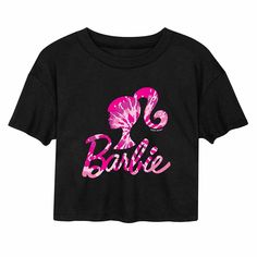 You'll love the look of this juniors' silhouette style Barbie short sleeve tee.©Disney You'll love the look of this juniors' silhouette style Barbie short sleeve tee. BARBIE™ and associated trademarks and trade dress are owned by, and used under license from, Mattel. ©2022 Mattel. Crewneck Short sleevesFABRIC & CARE Cotton, polyester Machine wash Imported Size: Small. Color: Black. Gender: female. Age Group: kids. Pattern: Graphic. Material: Cotton Blend. Cute Black Cropped T-shirt With Graphic Print, Cropped Graphic Tees, Barbie Dress Fashion, Graphic Material, Kids Pattern, Movie Shirts, Barbie World, Junior Outfits, Barbie Dress