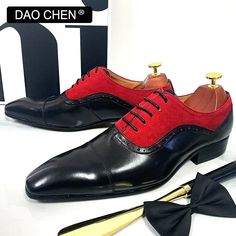 SPECIFICATIONSBrand Name: DAOCHENShoes Type: OxfordsOrigin: Mainland ChinaUpper Material: GENUINE LEATHERUpper-Genuine Leather Type: Cow LeatherPattern Type: Mixed colorsModel Number: 031-B211Insole Material: SheepskinFit: Fits true to size, take your normal sizeLining Material: GENUINE LEATHERLining-Genuine Leather Type: Cow LeatherClosure Type: Lace-upSeason: Spring/AutumnDepartment Name: ADULTOccasion: Office & CareerToe Shape: Pointed toeOutsole Material: RubberColor: Black,Red,Gree,Blue,Bro Red Formal Dress Shoes For Spring, Red Spring Formal Dress Shoes, Red Pointed Toe Dress Shoes, Red Leather Dress Shoes For Spring, Spring Red Leather Dress Shoes, Elegant Red Fitted Oxfords, Red Fitted Elegant Oxfords, Elegant Fitted Red Oxfords, Summer Business Fitted Oxfords