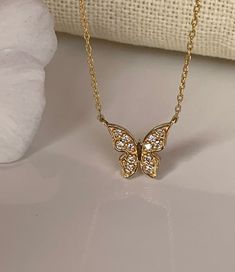 Butterfly Pendant Necklace in 14k Yellow GoldMetal.......... 14k yellow gold Pure gold / not  plated  *—Dainty Necklace Chain Included.—-Finish..........polish —lobster clasp closure —-Shiny pendant  —diamond weight..0.32CT—G color - VS1 quality Available sizes.....16, 18, 20, inches longAvailable in 14k rose gold and white gold too. Gold Diamond Necklace With Lobster Clasp, Fine Jewelry Necklace With Lobster Clasp For Formal Occasions, Delicate Jewelry With Cubic Zirconia Butterfly Charm, Elegant White Gold Jewelry With Butterfly Charm, Yellow Gold Diamond Necklace With Butterfly Charm, Yellow Gold Diamond Necklace With Lobster Clasp, Dainty Diamond Necklace With Butterfly Charm, Fine Jewelry Rose Gold Butterfly Charm, Yellow Gold Butterfly Charm Jewelry For Formal Occasions