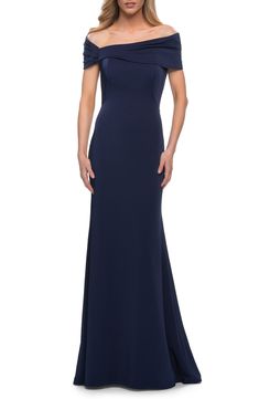 Off the Shoulder Gown | Nordstrom Knit Gown, Mother Of The Bride Dresses Long, Mother Of The Bride Gown, Mother Of Groom Dresses, Evening Dresses With Sleeves, Mob Dresses, Long Evening Gowns, Column Gown, Simply Chic