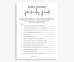 a baby shower is shown with the words, family friend and other things to do