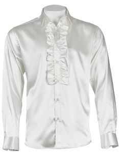 Fitted White Shirt With Ruffles, Elegant Summer Shirt With Ruffles, Elegant Ruffled Shirt For Summer, Elegant Ruffled Summer Shirt, Elegant Ruffled Shirt For Party, Fitted White Shirt With Ruffled Collar, White Fitted Shirt With Ruffled Collar, Fitted Ruffle Shirt Elegant Style, Elegant White Ruffled Tops