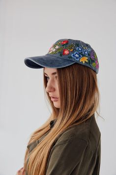 Hand embroidered baseball cap with flowersColor: blue baseball cap;Design: hand-embroidered gerbera with wildflowers;Capsize (head circumference): 55 - 67 cm;🌿PLEASE NOTE I NEED 3 WEEKS TO EMBROIDER THIS HAT FOR YOU🌿❗️❗️❗️ GET 10% OFF COUPON for our Etsy shop by signing up to our mailing listeepurl.com/gefZy5 ❗️❗️❗️CHECK OUR OTHER ACCESSORIES🌸 More Baseball hats:https://www.etsy.com/shop/KazkovaEmbroidery?ref=seller-platform-mcnav&section_id=25392998🌿 Kids Baseball hats:https://www.etsy. Embroidered Summer Trucker Hat With Curved Bill, Embroidered Summer Hats With Curved Bill, Summer Embroidered Hats With Curved Bill, Embroidered Curved Bill Hats For Summer, Summer Embroidered Curved Bill Hat, Spring Blue Baseball Cap With Embroidered Logo, Summer Hats With Floral Embroidery And Curved Bill, Spring Adjustable Baseball Cap With Curved Visor, Adjustable Floral Embroidery Hats For Spring