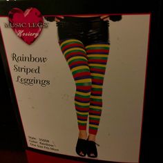 Music Alex’s Hosiery Rainbow Stripped Leggings Style 35008 Unopened One Size Fits Most Leggings Style, Striped Leggings, Rainbow Stripes, Leggings Fashion, Colorful Leggings, Hosiery, Leg Pants, Red Blue, Pant Jumpsuit