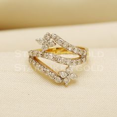 18kt Diamond gold handmade ring jewelry from India. Weight- 3.08 grams approx, Diamond wt - 0.68 ct Metal- Real Gold, Metal purity- 18 Karat. Ring Size - 5.5 US.  Width- 1.3 centimeter approx. Condition- excellent brand new Brand- StarLikesGoldIndia Please feel free to ask if you have any query.                            . Return and cancellation-  a 20% restocking fees will be deducted for cancellation or returns Conditions of return Buyer is responsible for return shipping costs Buyer is resp Handmade Gold Ring, Natural Diamond Ring, Diamond Gold, Real Gold, Ring Verlobung, Wedding Rings Engagement, Handmade Natural, Halloween Shopping, Natural Diamonds