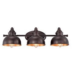 three light bathroom fixture in an antique bronze finish