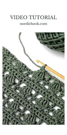 the crochet pattern is being used to make an afghan