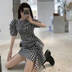 LANFUBEISI Asymmetric Streetwear Korean Clothes Plaid Dresses Ulzzang Ruffles Hipster Women's Clothing Dress Puff Sleeve Fashion Brand New LANFUBEISI Plaid Dresses, Streetwear Korean, Hipster Women, Dress Puff Sleeve, Dress Elegant Long, Korean Clothes, Blazer And Skirt Set, Midi Dress Fall, Harajuku Women