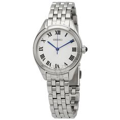 Seiko Watches Women, White Dial Watch, Classic Series, Seiko Watches, Ladies Watch, Stainless Steel Band, White Dial, Watch Sale, Fold Over