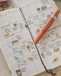 an open planner with writing on it