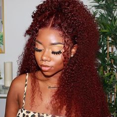 99J Kinky Curly Human Virgin Hair Undectedable 13x4 4X4 Lace Front Wigs -OQHAIR - ORIGINAL QUEEN HAIR Burgundy Hairstyles, Curly Lace Frontal, Cut Life, Haute Hair, Coloured Hair, Colored Curly Hair, Curly Lace Front Wigs, Red Wigs, Burgundy Hair