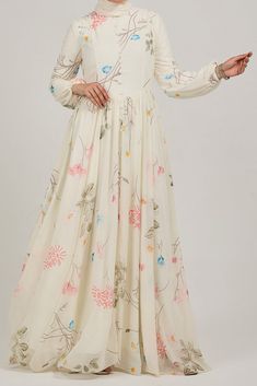 Ethereal Enchanting Blossom Chiffon Maxi Dress with Long Sleeves - ANNAH HARIRI Maxi Dress With Long Sleeves, Modest Activewear, Full Coverage Swimsuit, Abaya Dress, Dress With Long Sleeves, Chiffon Maxi, Chiffon Maxi Dress, Ethereal Beauty, Active Wear Tops