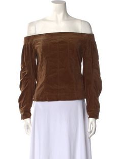 Christian Dada TopBrownLong Sleeve with Off-The-ShoulderConcealed Zip Closure at SideFit:Tops by Christian Dada typically fit true to size.Reconsign: Unfortunately, this brand is no longer eligible for consignment. Brown Off-shoulder Tops For Fall, Brown Off-shoulder Top For Spring, Long Sleeve Top, Off The Shoulder, Long Sleeve Tops, Sleeve Top, Top Outfits, Tags, Clothes For Women