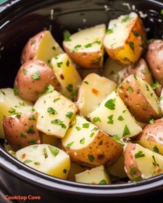 potatoes with herbs in a crock pot