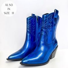 Corky's | Rowdy Western Stitch Boots in Electric Blue - Giddy Up Glamour Boutique Shoes Images, Women's Dress Shoes, Womens Dress Shoes, Giddy Up Glamour, Shoe Carnival, 3 Inch Heels, Womens Athletic Shoes, Dress Shoes Womens, Carrie Bradshaw