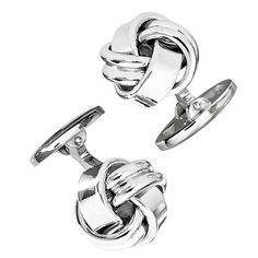 A Simple Knot for the Non-Boy Scout Or for the boy scout – if he’s a particularly stylish boy scout! These sterling silver cufflinks are crafted in the classic cufflink knot design and transition perf Wedding Garments, Knot Cufflinks, Elegant Men Style, Stylish Boy, Think Too Much, Studs Men, Grow Beard, Knot Design, Boy Scout