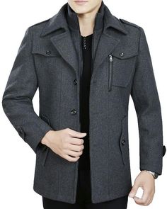 Charcoal Cotton Windbreaker Jacket For Men Rs. 1,199 Rs. 1,699-29% (3) Pakistan Mens Fashion Coat, Leather Jacket Men Style, Mens Overcoat, Classy Suits, Mens Fashion Blazer, Double Collar, Stylish Men Casual, African Clothing For Men, Men Stylish Dress