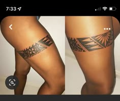 two pictures of the same woman's legs with tattoos on them