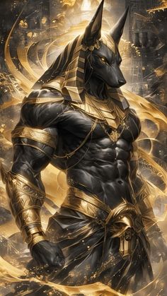 the egyptian god is depicted in this digital painting