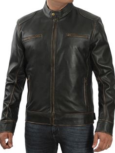 The Dodge Men's Dark Brown Cafe Racer Leather Jacket – a classic and timeless piece that embodies the spirit of adventure and style. Crafted with precision and attention to detail, this jacket is designed to cater to the discerning tastes of modern riders and fashion enthusiasts alike. Specification: Material: Real Leather, soft polyester lining with quilted foam Front: Snap Button Collar, Zip Closure Details: Multiple Pockets, Decorative Seams Pockets: Four Zipper Pockets, Two Inside Pockets Co Classic Leather Jacket With Zipper For Outdoor, Classic Leather Jacket With Zipper Closure For Outdoor, Classic Winter Biker Jacket For Outdoor, Classic Outdoor Biker Jacket With Zipper Closure, Classic Biker Jacket With Zipper Closure, Classic Biker Jacket With Zipper Closure For Outdoor, Classic Leather Jacket With Contrast Stitching, Fall Outdoor Cafe Racer Biker Jacket, Classic Brown Biker Jacket For Outdoor