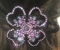 New Large 4'' L x 3'' W Light and Dark Amethyst Crystal Flour Leaf Clover Floral Alligator Clip Gyaru Wallpaper, Dope Jewelry Accessories, Dark Amethyst, Crystal Hair Accessories, Funky Jewelry, Crafts Beautiful, Light And Dark, Crystal Hair, Girly Jewelry