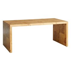 a large wooden table on a white background