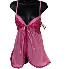 Please Look At The Photos For The Measurements. It Will Be Shipped The Next Day After Your Order. Size: Womens Large Condition: New With Tags New With Tags Pink Sheer Camisole Sleepwear, Pink Sheer Coquette Sleepwear, Pink Camisole For Nightwear, Flirty Pink Sleepwear For Night, Pink Flirty Sleepwear With Lace Trim, Flirty Pink Sleepwear With Lace Trim, Pay Check, Floral Gown Dress, Victoria Secret Slip Dress