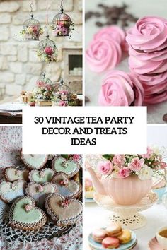 pink tea party decor and treats