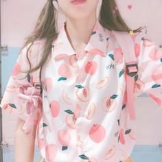 Shop - Women's on Storenvy Peach Print, Fruit Shirt, Peach Shorts, Peach Shirt, Peach Blouse, Flirty Tops, Peach Fruit, Sweet Peach, Fruit Print