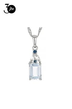 1.13ct Rectangular Octagonal Aquamarine With 0.03ct Round London Blue Topaz, 0.17ctw Marquise White Topaz And 0.01ct Rhodium Over Sterling Silver Pendant With Chain. Measures Approximately 0.82"L x 0.23"W. 2.5mm bail. Lobster clasp with 2"extender. Silver Baguette Cut Birthstone Jewelry, Diamond White Baguette Cut Jewelry With Accent Stones, White Baguette-cut Jewelry With Accent Stones, White Baguette Cut Jewelry With Accent Stones, Pendant With Chain, Aquamarine Blue, London Blue Topaz, London Blue, White Topaz