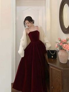 Red Velvet Prom Dress, Wine Red Prom Dress, Prom Dresses Simple, Velvet Prom Dress, Simple Prom Dress, Burgundy Velvet, Pretty Prom Dresses, فستان سهرة