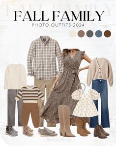 the fall family photo outfits are shown