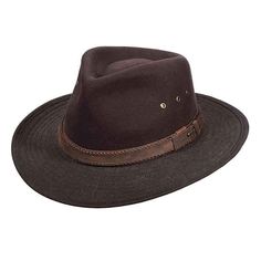 Wool Felt Outback Hat by Scala - Men and Women Safari Fedora Hats — SetarTrading Hats Rugged Hunting Hat With Curved Brim, Rugged Flat Brim Hunting Hat, Rustic Curved Brim Hunting Hat, Brown Western Felt Hat For Hunting, Vintage Felt Hat With Curved Brim For Outdoor, Adjustable Rugged Fedora With Curved Brim, Rugged Brimmed Hat For Rodeo, Western Brown Fedora For Hunting, Brown Rugged Fedora With Curved Brim