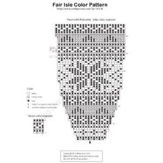 a cross stitch pattern with the words fair isle color pattern written in black and white