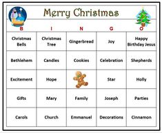 a christmas word family game with gingerbread, holly tree and other holiday words on it