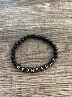 ~ Wednesday Addams Bracelet ~ Wednesday Addams Bracelet, Wednesday Bracelet, Hamilton Bracelet, Disney Bracelet, Gothic Bracelet, Halloween Bracelet, Awareness Bracelet, Friend Bracelets, Letter Bracelet