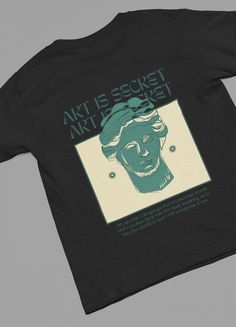 This T-shirt features a design that says ART IS SECRET with David of Michelangelo head in the middle, giving off a creative and artistic vibe. It is perfect for art enthusiasts and individuals who appreciate classical art. This tee is relevant for art-related events, museum visits, art classes, and casual outings. Product features - Shoulder tape stabilizes back of the garment - Ribbed knit collar retains shape well - Made from strong and smooth fabric perfect for printing - 100% US cotton ethically grown and harvested - Classic fit for comfy wear in any occasion Care instructions - Machine wash: warm (max 40C or 105F) - Non-chlorine: bleach as needed - Tumble dry: medium - Do not iron - Do not dryclean Artsy Short Sleeve T-shirt With Artwork, Relaxed Fit T-shirt With Custom Artwork For Artistic Expression, Artistic T-shirt With Custom Artwork, Relaxed Fit, Creation Of Adam T Shirt, Monet Tshirt, Michelangelo Art, Artist Gifts, Gifts For An Artist, Classical Art