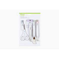 the cricut kit includes three scissors and two needle tips