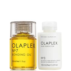 No.7:  A first-of-its-kind, highly concentrateed, ultra-lightweight, reparative styling oil. Olaplex No. 7 repairs, strengthens, and hydrates all hair types. It dramatically increases shine, softness, and color vibrancy, while minimizing flyaways and heat protection up to 450 degree F/230 degree C. It works on all hair types and textures.  No.3:  No. 3 Hair Perfector is a concentrated treatment that strengthens the hair from within, reducing breakage and improving its look and feel. It is not a Olaplex Products, Bonding Oil, Hair Structure, Haircare Routine, How To Grow Your Hair Faster, Formula Cans, Hair Strengthening, Festival Looks, Moroccan Oil