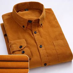 Men's Plus Size Long Sleeve Buttoned Collar Corduroy Shirt | eBay Business Dress Shirts, Smart Casual Shirts, Costume Africain, Oversized Clothes, Flannel Fashion, Graduation Outfits, Corduroy Shirt, Winter Shirts, Casual Long Sleeve Shirts