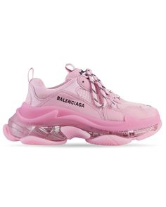 Pink Balenciaga Shoes, Balenciaga Triple S Clear Sole, Pink Balenciaga, Balenciaga Sneakers, Lit Shoes, Chunky Shoes, Sole Sneakers, Balenciaga Shoes, Balenciaga Triple S