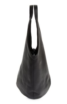 A sculptural shape subtly alludes to the 'M' in Mansur on a pebbled-leather shoulder bag detailed with a soft suede lining and slender tie closure. Tie closure Shoulder straps Suede lining Leather Made in Italy Designer Handbags Modern Leather Hobo Bag With Leather Lining, Structured Leather Hobo Bag For Daily Use, Structured Leather Hobo Bag For Everyday Use, Modern Hobo Bag With Leather Lining And Top Handle, Modern Soft Leather Hobo Bag, Modern Evening Hobo Bag, Modern Black Hobo Bag With Smooth Grain, Versatile Pebbled Leather Evening Shoulder Bag, Contemporary Leather Shoulder Bag For Daily Use