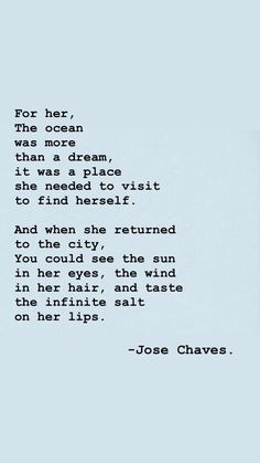 an old typewriter with the words for her, she ocean was more than a dream