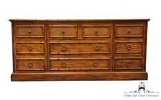 a large wooden dresser with many drawers