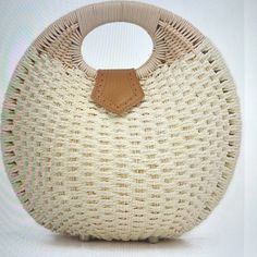 Brand New Bag Size: 28*30*15/11.8*5.9 Inches Description: Pearl Shape Design To Make This Bag More Noble And Unique. Hand Woven Rattan Material Without Chemical Smell. Fabric Lining, Light Weight And Durable. Trendy Beige Straw Bag With Round Handle, Cream Straw Bag With Braided Handles For Day Out, White Handheld Crochet Bag For Vacation, Beige Summer Shoulder Bag With Detachable Handle, Casual Beige Bags With Round Handle, Summer Cream Crochet Bag For Day Out, White Handheld Straw Bag With Adjustable Strap, Cream Handheld Beach Bag With Braided Handles, Trendy White Handheld Beach Bag