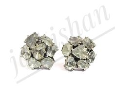 Brand- Jai Kishan Jewellers Item- 925 Sterling Silver Polki Diamond Stud Earring Diamond- Polki Diamond Gross weight- 5.38gm Earring color- Black Type- Earring Manufacturing- India Information We are Happy To Help You. We are manufacturing all kinds of jewelry. If you have any queries please contact us. Formal Silver Cluster Earrings With Single Cut Diamonds, Silver Diamond Earrings With Gemstones, Silver Cluster Earrings With Prong Setting For Anniversary, Silver Bridal Earrings With Rose Cut Diamonds, Formal Hallmarked Silver Cluster Earrings, Hand Set Silver Diamond Earrings In Sterling Silver, Silver Cluster Earrings With Single Cut Diamonds For Anniversary, Silver Hallmarked Bridal Earrings For Party, Formal Silver Rose Cut Diamond Earrings