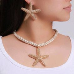 Questions? Leave A Comment Below! Elegant Starfish Charm Jewelry For Vacation, Beachy Gold Jewelry With Starfish Charm, Gold Coastal Jewelry For Vacation, Elegant Beach Jewelry For Beach Season, Star-shaped Summer Beach Jewelry, Coastal Gold Jewelry For Vacation, White Star-shaped Ocean-inspired Jewelry, Ocean-inspired White Star Jewelry, Ocean-inspired White Star-shaped Jewelry